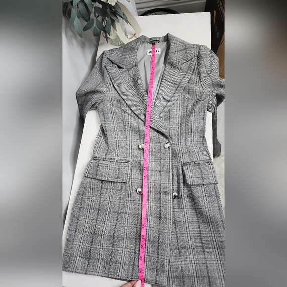Gray Plaid Tailored Blazer XXS (FAST SHIPPING) - Picture 7 of 8